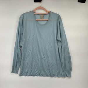 L.L. Bean Women's Silk Top in Soft Blue